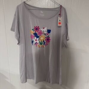 The Black Dog Gray Floral Women's Tee